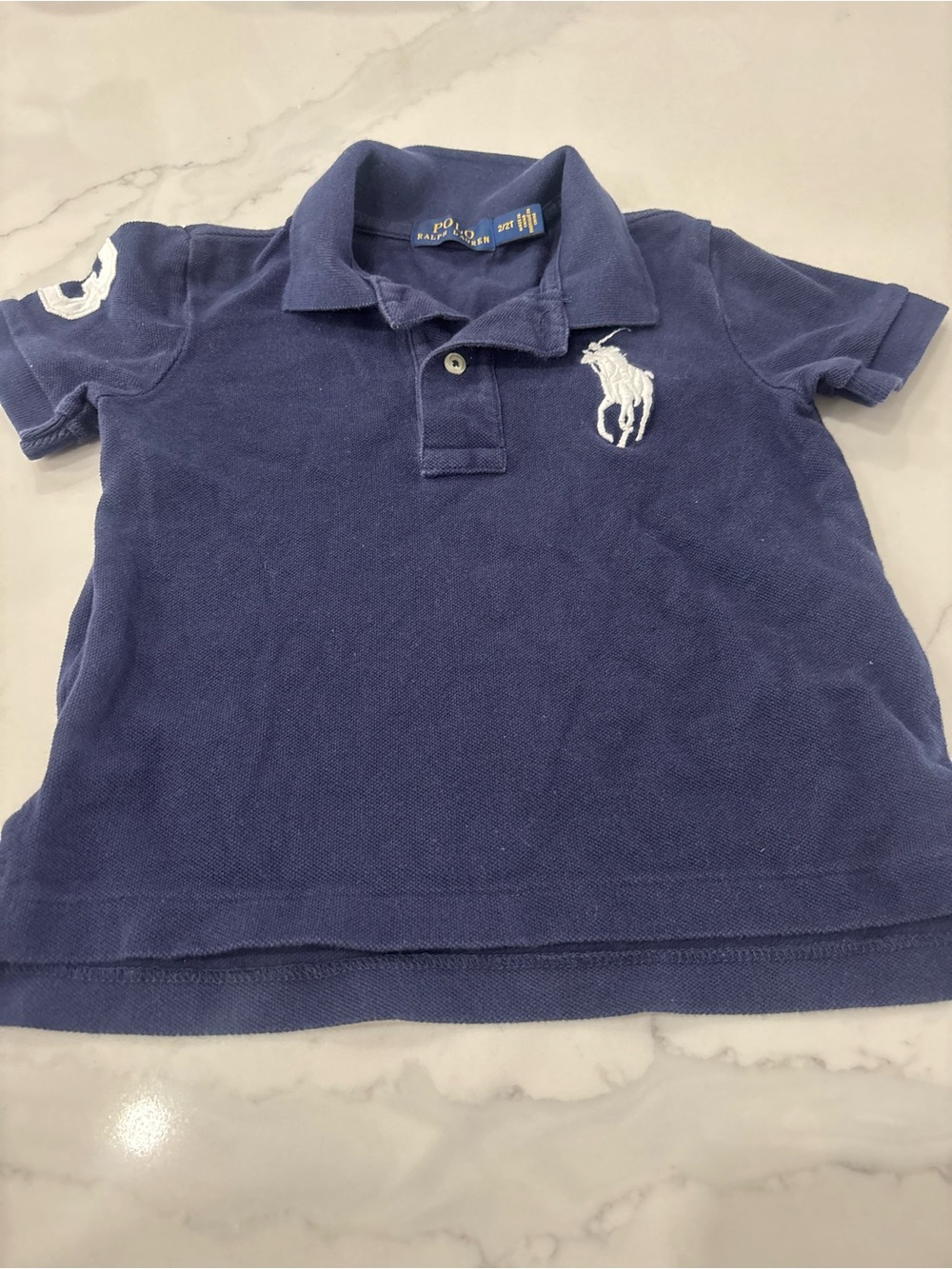 Ralph Lauren Toddler Polo Shirt - Navy with White Logo